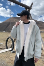 XZ514-2-25108-P110一体毛座山雕连帽棉服加厚保暖夹克冬季外套男，男装夹克，星座514-2(原B239)