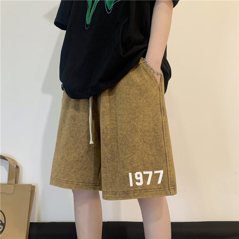 春夏新款1977印花纯棉水洗短裤 XZ604-DK105-P45控58图片