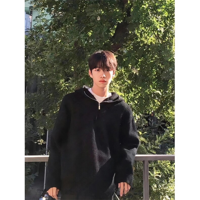 网络图现货秋冬半拉链连帽毛衣男高级感休闲针织开衫RM17-P65,男装针织衫/毛衣,星座1005-6