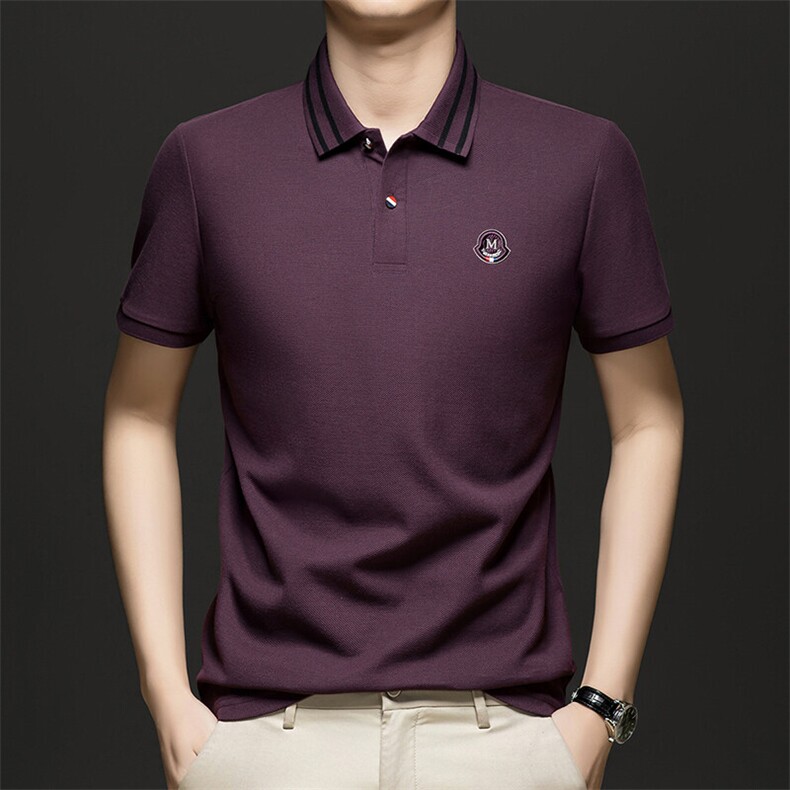 夏季新款男士POLO衫纯棉短袖翻领刺绣男装透气图片