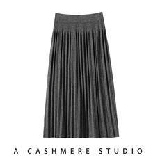 2025年秋季新款百搭女士中腰百褶裙，女装半身裙，轻暖羊绒