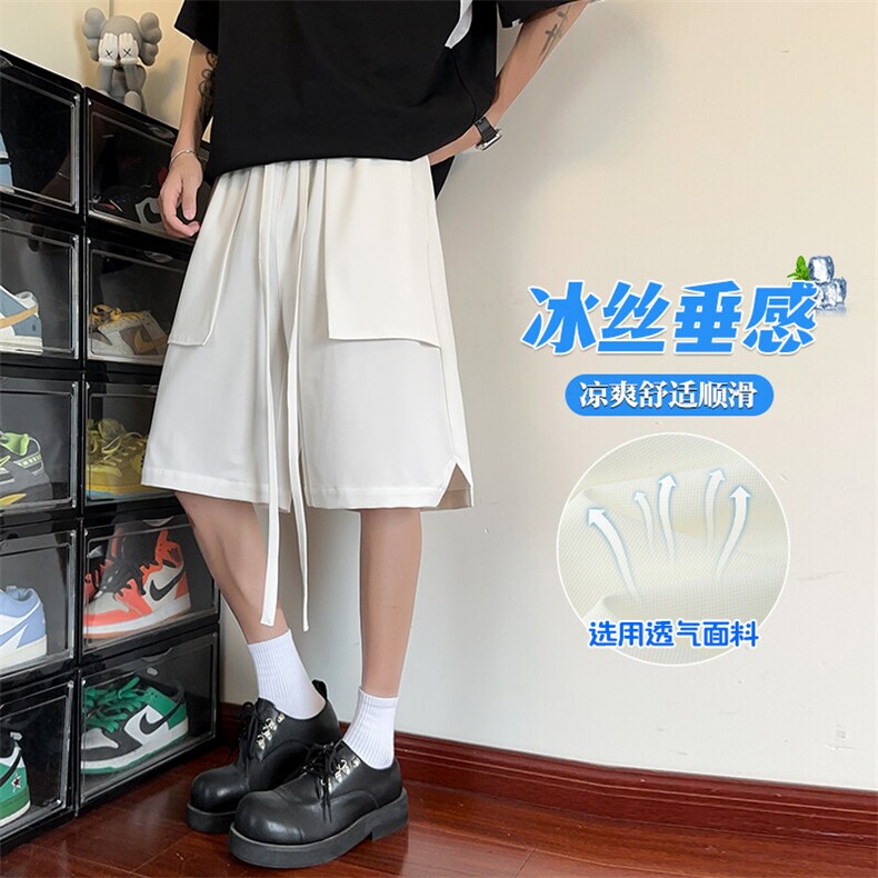特批P30无差价夏季大口袋冰感冰丝垂感顺滑大码五分短裤男DK5824,男装休闲裤,电商A001