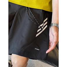 三条杠机能冲锋短裤男夏季潮牌冲孔透气宽松速干篮球运动五分裤子，男装牛仔裤，星座1210-1