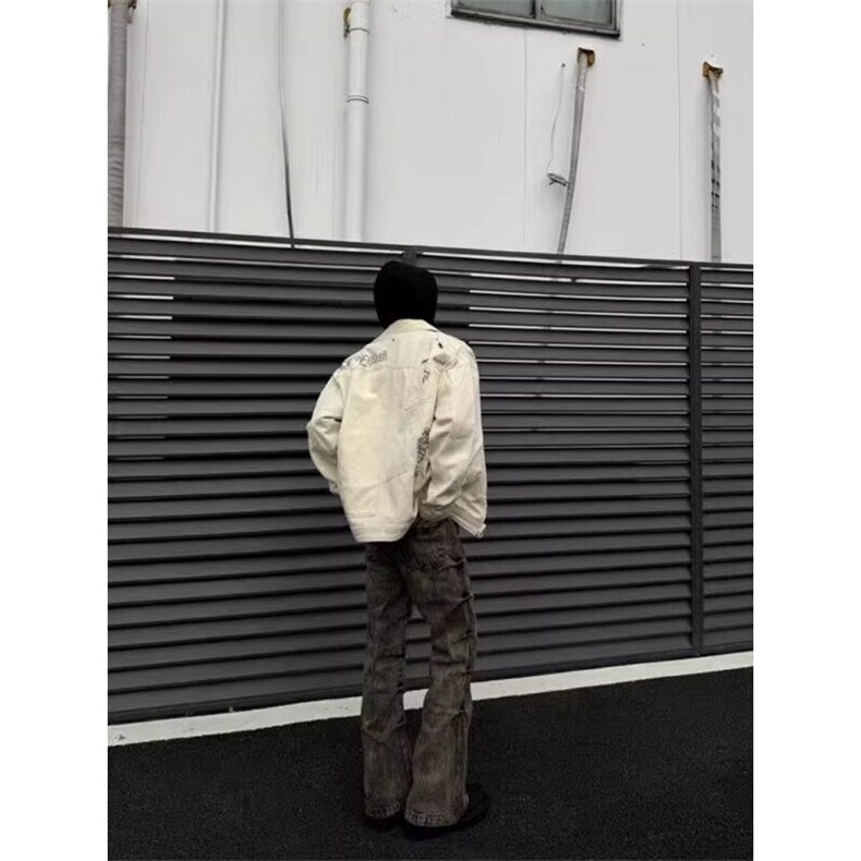 美式复古短款工装牛仔外套小众设计高级感夹克JK6997特P83,男装工装外套,星座908-1