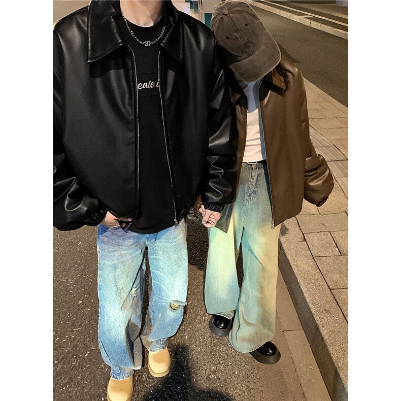 巴基斯坦皮衣棉服男冬季美式加厚棉衣外套高级感飞行员夹棉皮夹克,男装棉衣,电商A233-1