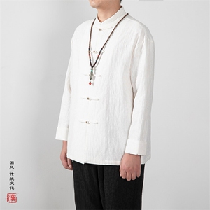 春装新款风男装棉麻提花男士立领唐装衬衫C188P85图片