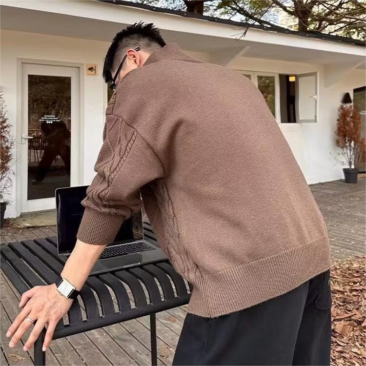 休闲气质潮牌港风慵懒潮流流行新款麻花针织开衫外套ins帅气时尚,女装短外套,星座218-8