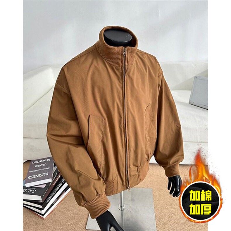 棉衣5W件现货冬季美拉德立领飞行夹克廓形高街棒球服加棉加厚外套，男装夹克，电商A486