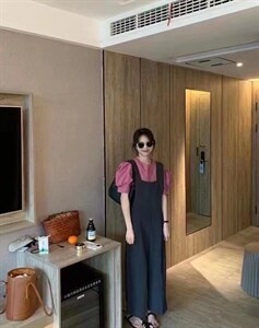 【夏季新款】韩版背带裤真两件套图片