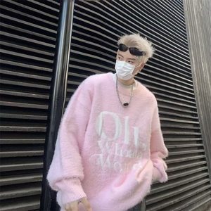 毛绒绒针织衫男女衣服美式街头慵懒衣 M5615 P63图片