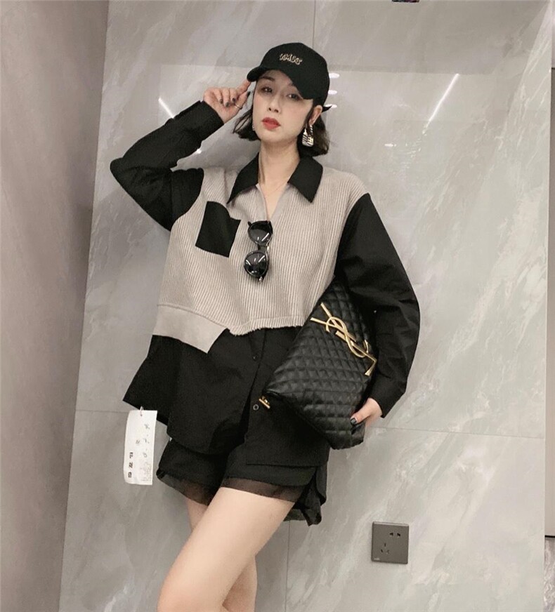 扎染拼接衬衣ＭＬ，其它，可纳奇