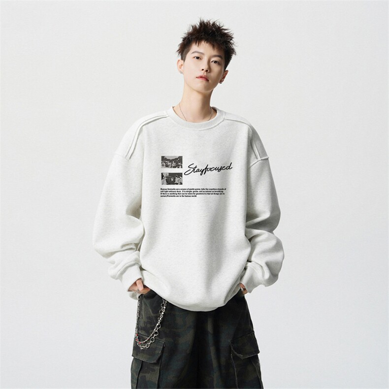 得物供货、重磅420克现货 圆领卫衣宽松HD019-1-WY2824LL-P35图片