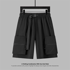 大口袋美式机能工装短裤男宽松运动休闲裤A329-K965-P45，男装牛仔裤，电商A329