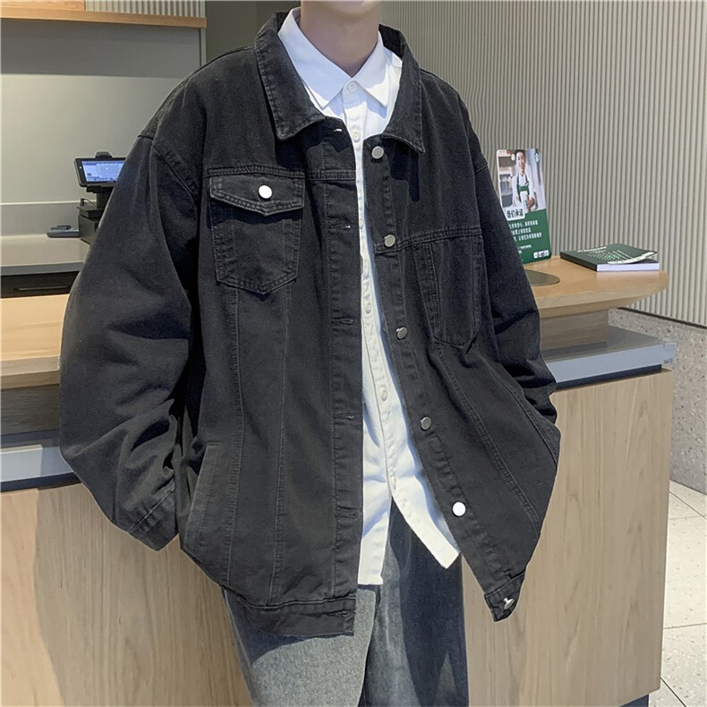 春季牛仔外套男ins潮牌潮流bf慵懒风宽松休闲复古夹克JK01206-P65,男装夹克,星座308B-1