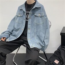 港风复古牛仔外套男嘻哈休闲秋季潮流ins超火工装夹克W1089-P55，男装衬衫，星座512-4