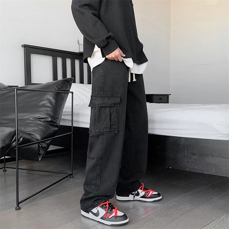 牛仔裤男宽松直筒裤NK437P40图片