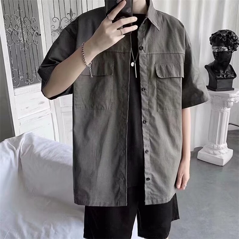 五分袖日系潮潮流男时尚衬衫夏季ins青春流行新款CS022-P38,男装衬衫,星座308B-1