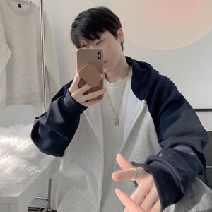 插肩加绒银狐绒连帽卫衣外套J1000 /P68图片