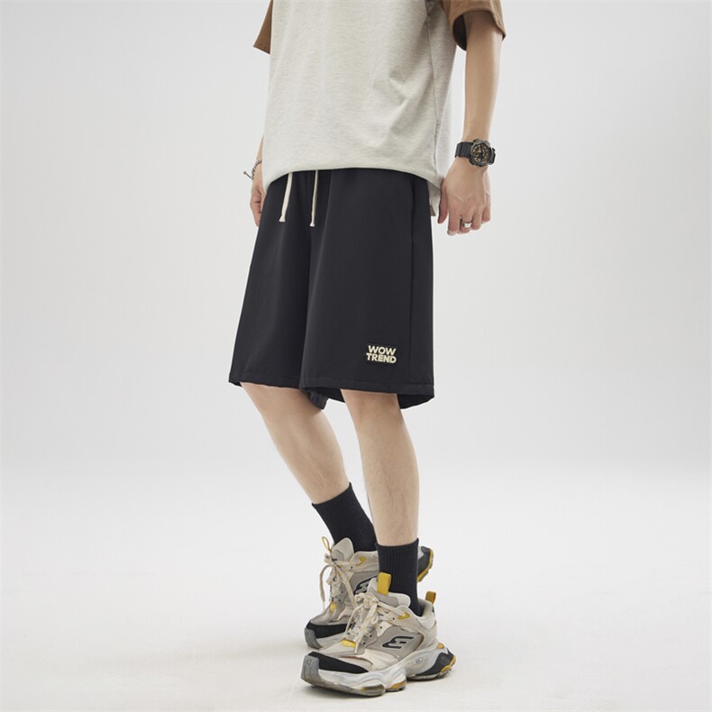 直筒七分裤男宽松2025夏季新款小众设计感精美胶标短裤327#-P59，男装牛仔裤，电商A178-1