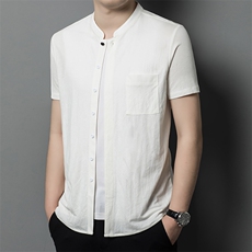 夏季仿衬衫男中年人休闲衬衣宽松翻领时尚百搭男装BLG2655-P70，男装衬衫，星座1105-3