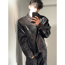 美式复古解构柳钉设计夹克男女cleanfit高级感B993-P108，男装夹克，星座1109-4