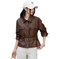 BAO海宁2025春秋新皮衣外套女高级感小个子仿真皮绵羊皮宋佳同款，女装皮衣，跑量工厂店