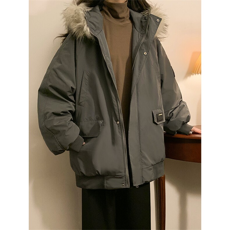 冬季宽松/连帽大毛领休闲外套潮加厚棉衣XZ102B-1M2591-P135,男装棉衣,星座102B-1