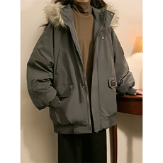 冬季宽松/连帽大毛领休闲外套潮加厚棉衣XZ102B-1M2591-P135，男装棉衣，星座102B-1