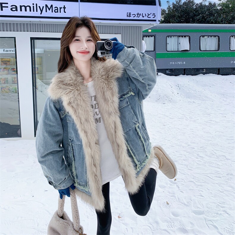 【大货出】数据好大毛领加厚牛仔棉服外套2C131-697-P255K368,女装短外套,2C131