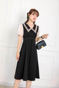 尖领花边连衣裙，女装连衣裙，千禧宏运