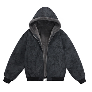 数据座山雕座山雕加绒PU皮男女同款连帽宽松棉衣PYM657 P95图片