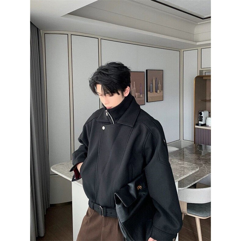 706-DY311-P118现货男士重磅双层领假两件毛呢夹克加厚大衣外套,男装夹克,星座706