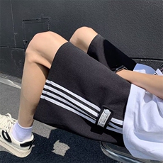 V027-P34条纹休闲港风短裤男女夏季运动五分裤宽松休闲裤子，男装休闲裤，星座911-1