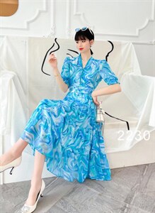 【现货】2022夏季新款 韩版碎花雪纺连衣裙图片