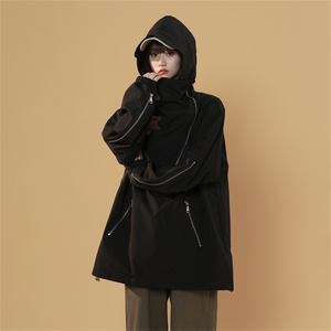 JK8105/P75春装现货中性风机能防水冲锋衣女女宽松夹克工装外套图片