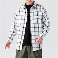 2021春季新无影墙日系男大码潮流宽松休闲格子衬衫C3001-P40，男装衬衫，电商A001