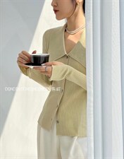 秋冬上新 法式大翻领羊毛针织衫,女装针织衫/毛衣,东町