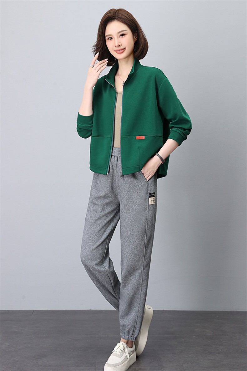 现货时尚休闲减龄开衫套装女春秋新款宽松显瘦两件套,女装套装/套裙,依恋蒂丝