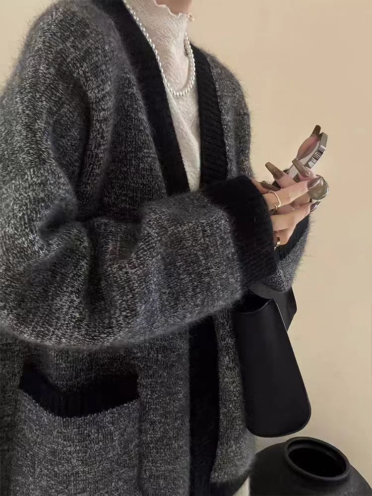 2025年秋季新款女士AB针织开衫,针织衫/毛衣,恒恩羊绒