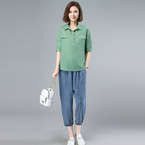 2023夏季时尚简约大方气质优雅纯色休闲透气两件套，女装套装/套裙，独衣靓