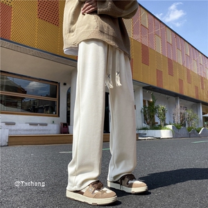 抖音品质港风新款飘带针织宽松直筒休闲裤B315-K23462-p55控68图片
