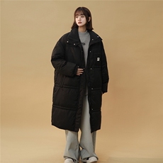 中性风美式复古潮牌中长款羽绒服大码过膝羽绒服男77930P258控378，女装羽绒服，星座226-1