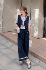 主推大量现货25新款牛仔套装2D044-758-P两件套160-P三件套180，女装套装/套裙，2D044