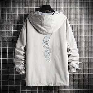 JK41147-P85 加棉款-P115 纯棉连帽夹克男士大码工装夹克男 网格图片