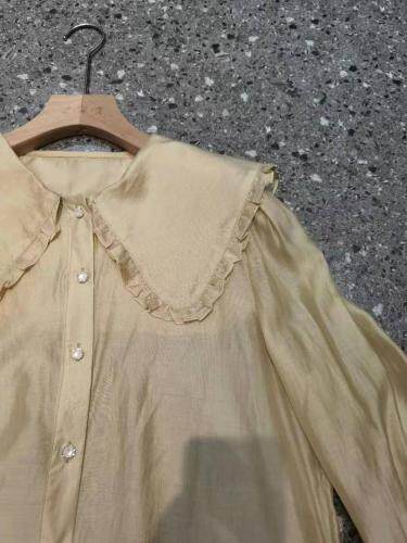 2021年秋季新品法式娃娃领长袖衬衫，女装衬衫，L·H·X