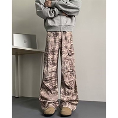 迷彩工装休闲裤男女韩版潮流高街大口袋2025春季ins长裤K5897-P59，男装休闲裤，星座412-2