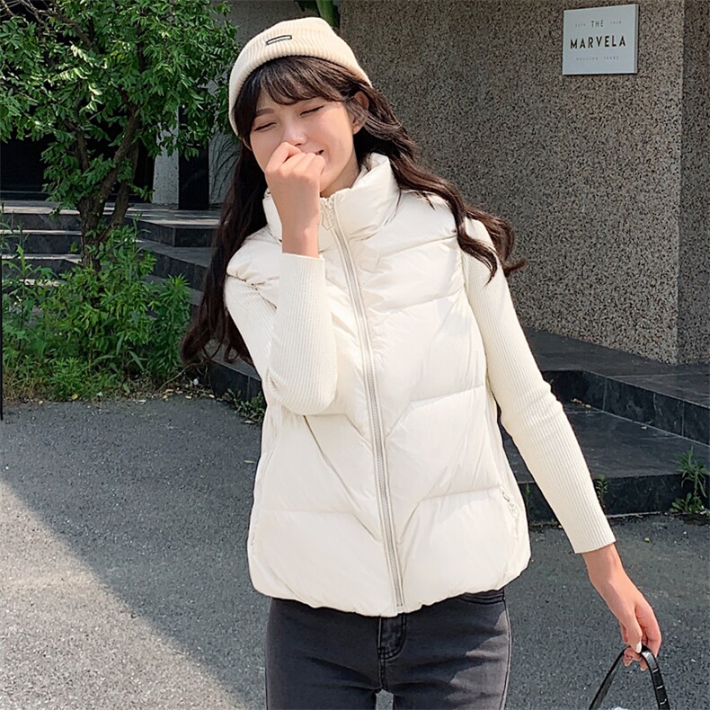 现货，羽绒服女休闲羽绒马夹时尚坎肩立领马甲背心一楼13P90K158,女装马甲,莘蕾