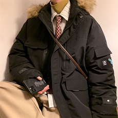 港风2026新品冬季宽松棉服派克服毛领冬装加厚外套D010-P145，男装棉衣，星座717