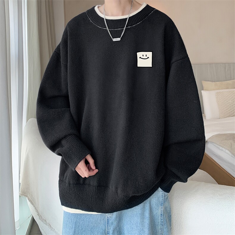 控78假两件毛衣男大码加绒针织衫男毛线衣M80316-P55加绒P70,男装针织衫/毛衣,电商A040