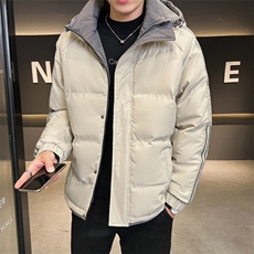 流行宽松型潮常规款新款保暖御寒连帽加厚短款时尚保暖外套上衣，男装棉衣，星座1013-1
